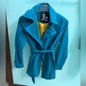 Elegant Teal Women's Trench Coat